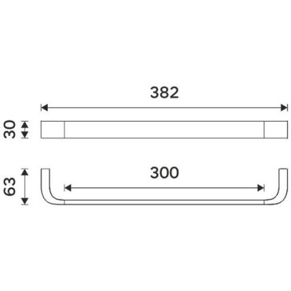 NIMCO NKC 30035-90 - Handdoekhouder voor aan de muur NIKAU 39 cm mat zwart