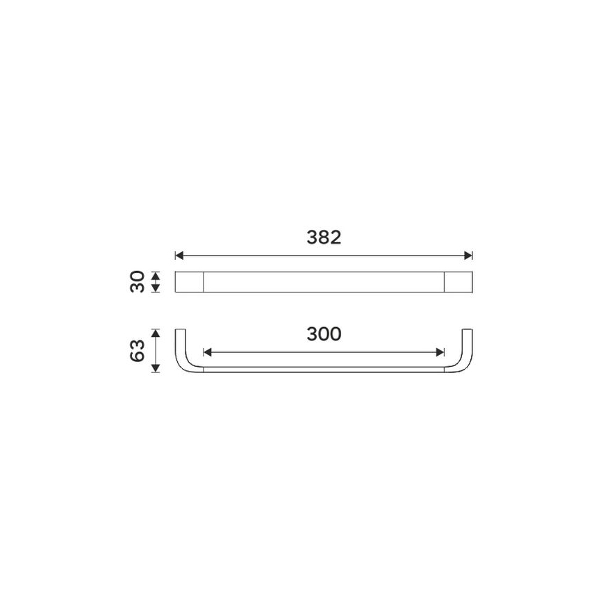 NIMCO NKC 30035-90 - Handdoekhouder voor aan de muur NIKAU 39 cm mat zwart