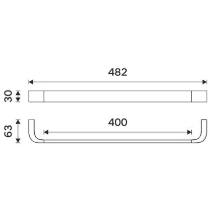 NIMCO NKC 30046-90 - Handdoekhouder voor aan de muur NIKAU 49 cm mat zwart