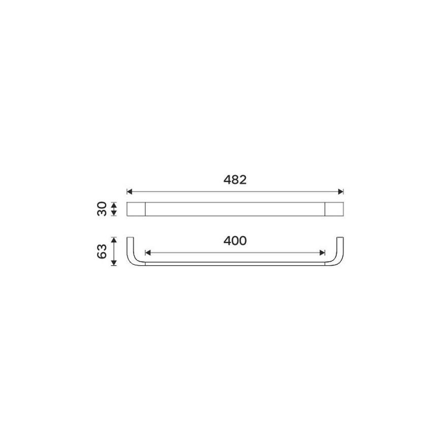 NIMCO NKC 30046-90 - Handdoekhouder voor aan de muur NIKAU 49 cm mat zwart