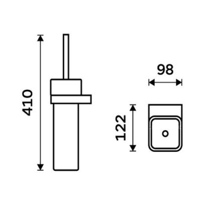 NIMCO NKC 30094K-90 - Wandgemonteerde toiletborstel NIKAU wit/mat zwart