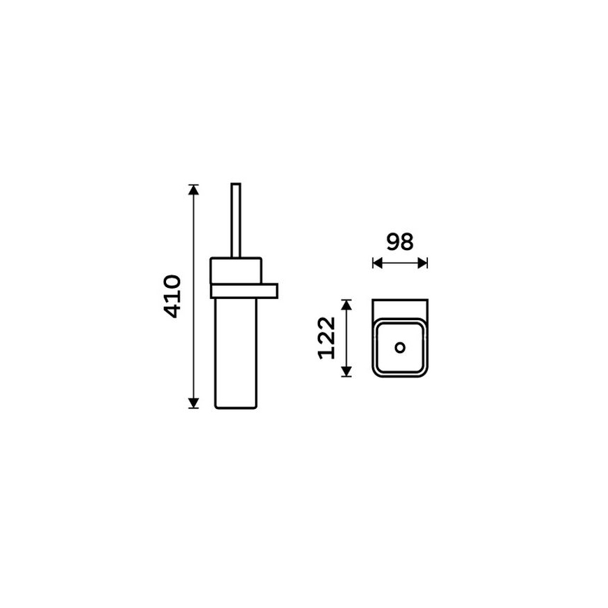 NIMCO NKC 30094K-90 - Wandgemonteerde toiletborstel NIKAU wit/mat zwart