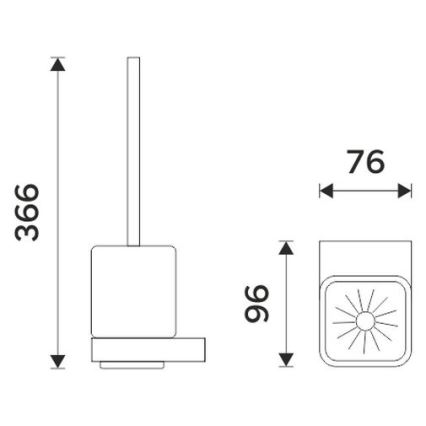 NIMCO NKC 30094KN-90 - Wandgemonteerde toiletborstel NIKAU wit/mat zwart