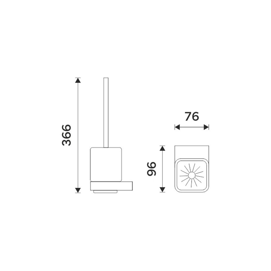 NIMCO NKC 30094KN-90 - Wandgemonteerde toiletborstel NIKAU wit/mat zwart