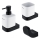 NIMCO NKC set-31K-T-90 - Wandgemonteerde zeepdispenser, tandenborstelhouder en wandhaak NIKAU 320 mm wit/mat zwart