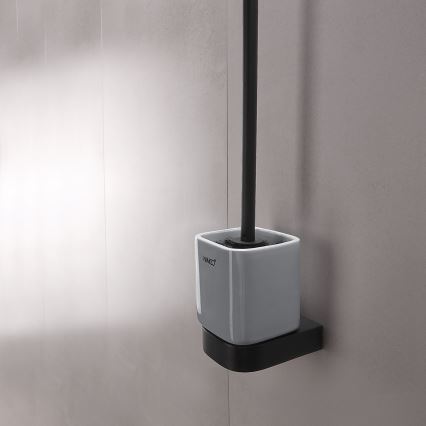 NIMCO NKC set-94KN-90 - Wandgemonteerde toiletborstel en toiletrolhouder NIKAU wit/mat zwart