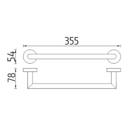 NIMCO UN 13035A-26 - Handdoekhouder voor aan de muur UNIX 36 cm glanzend chroom