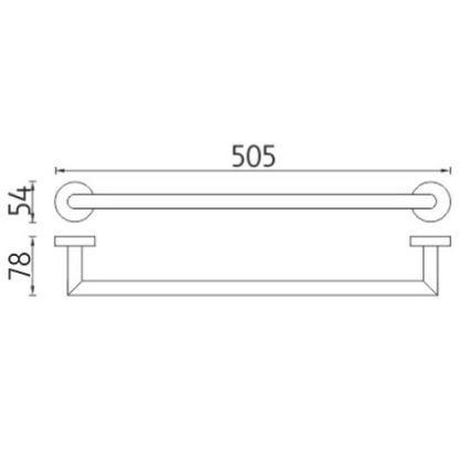 NIMCO UN 13046A-26 - Handdoekhouder voor aan de muur UNIX 51 cm glanzend chroom