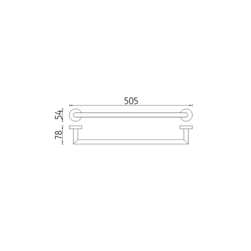 NIMCO UN 13046A-26 - Handdoekhouder voor aan de muur UNIX 51 cm glanzend chroom