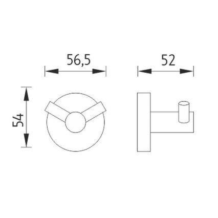 NIMCO UN 13053-26 - Muurhaak UNIX glanzend chroom