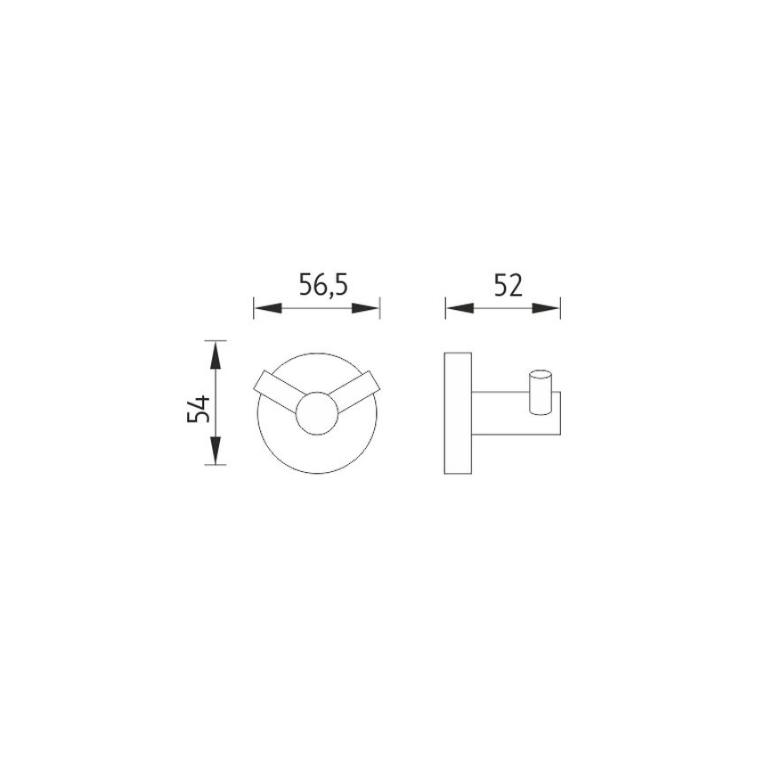 NIMCO UN 13053-26 - Muurhaak UNIX glanzend chroom