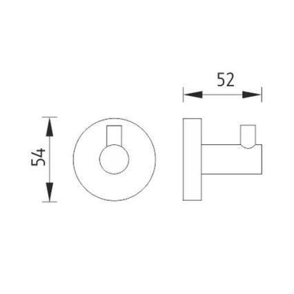NIMCO UN 13054-26 - Muurhaak UNIX glanzend chroom