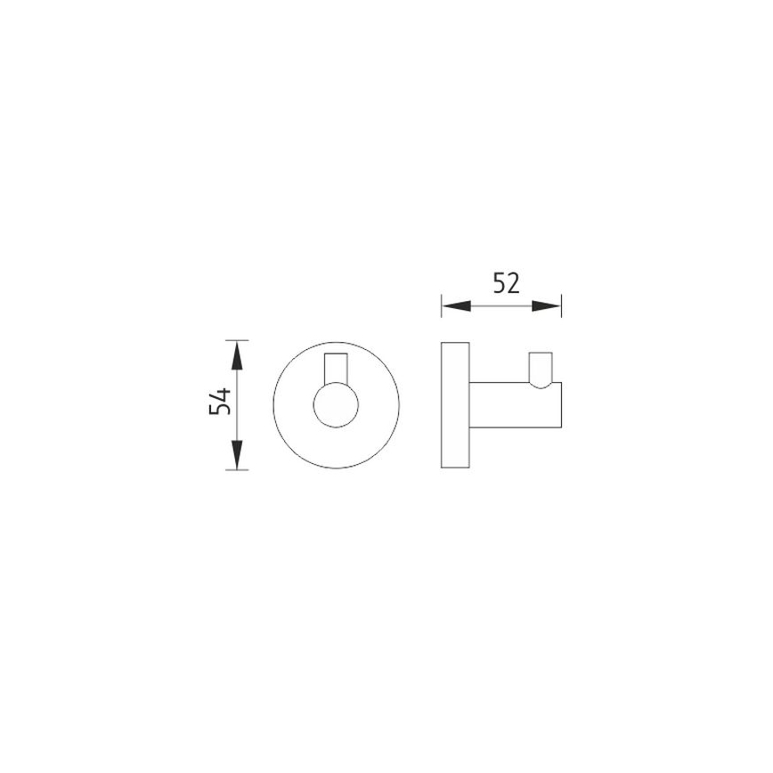 NIMCO UN 13054-26 - Muurhaak UNIX glanzend chroom
