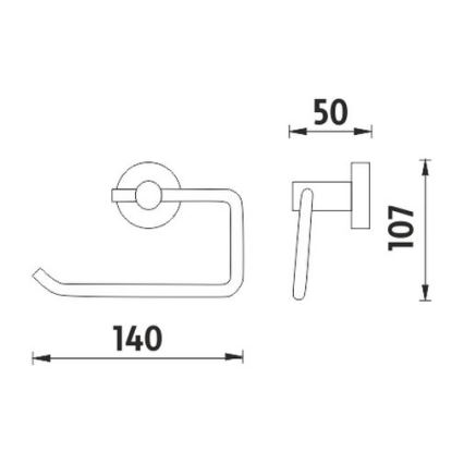 NIMCO UN 13055-26 - Toiletpapierhouder UNIX glanzend chroom