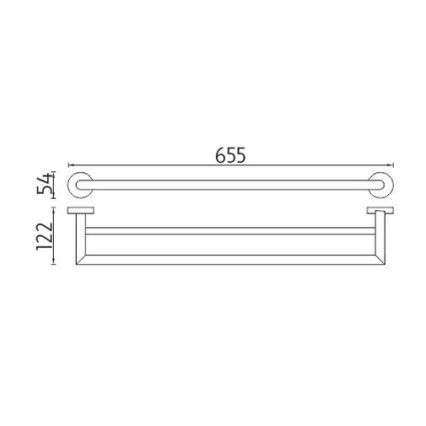 NIMCO UN 13061DA-26 - Handdoekhouder voor aan de muur UNIX 66 cm glanzend chroom
