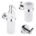 NIMCO UN set-31W-26 - Wandgemonteerde zeepdispenser, tandenborstelhouder en wandhaak UNIX 250 mm mat glas/glanzend chroom