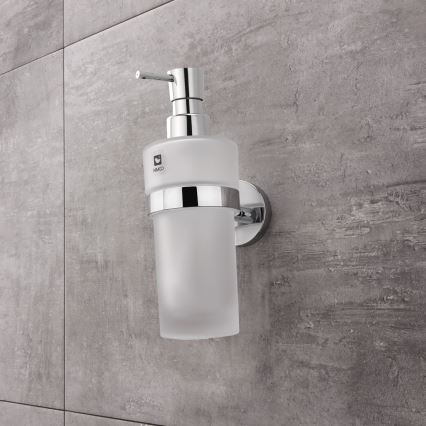 NIMCO UN set-31W-26 - Wandgemonteerde zeepdispenser, tandenborstelhouder en wandhaak UNIX 250 mm mat glas/glanzend chroom