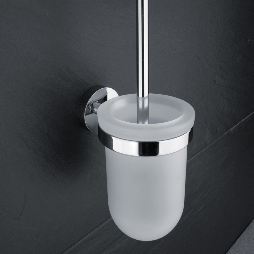 NIMCO UN set-94WN-26 - Wandgemonteerde toiletborstel en toiletrolhouder UNIX glanzend chroom