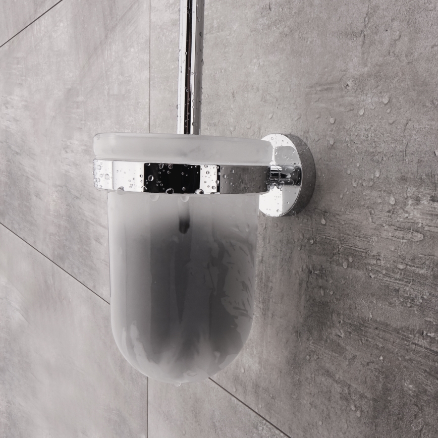 NIMCO UN set-94WN-26 - Wandgemonteerde toiletborstel en toiletrolhouder UNIX glanzend chroom