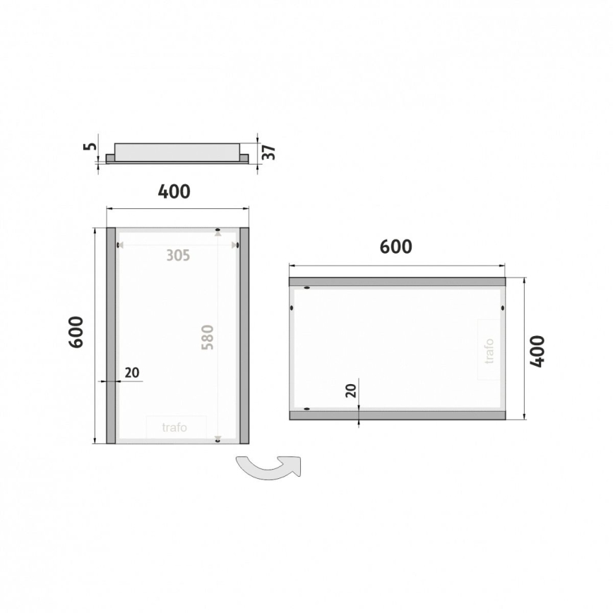 NIMCO ZP 11000 - LED-achtergrondverlichte badkamerspiegel LED/18W/230V 6500K 60x40 cm IP44