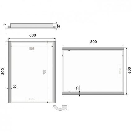 NIMCO ZP 11002 - LED Badkamer spiegel met achterkantverlichting LED/24W/230V 6500K 80x60 cm IP44