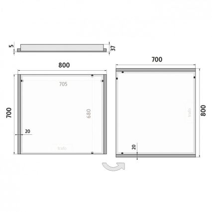 NIMCO ZP 11003 - LED Badkamer spiegel met achterkantverlichting LED/21W/230V 6500K 70x80 cm IP44
