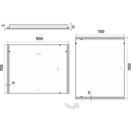 NIMCO ZP 11019 - LED Badkamer spiegel met achterkantverlichting LED/21W/230V 6500K 70x90 cm IP44