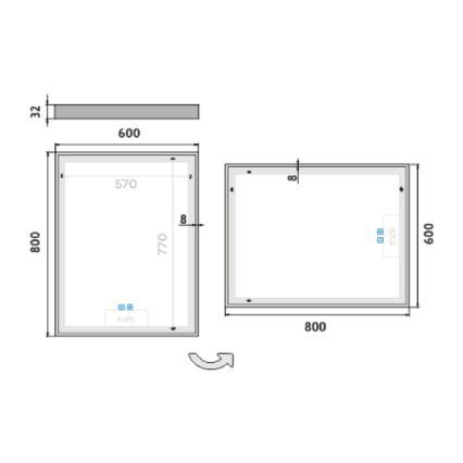 NIMCO ZP 13002VX - LED Badkamerspiegel met dimbare verlichting LED/41W/230V 3000-6500K 80x60 cm IP44