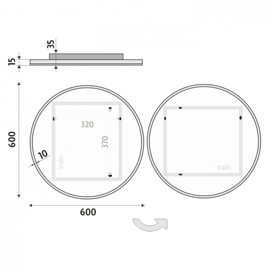 NIMCO ZP 26000R - LED Badkamer spiegel met achterkantverlichting LED/26W/230V 6500K diameter 60 cm IP44