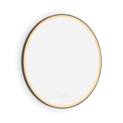 NIMCO ZPC 28000RVX-90 - Dimbare LED-badkamerspiegel met achterverlichting LED/26W/230V 3000-6500K Ø 60 cm mat zwart IP44