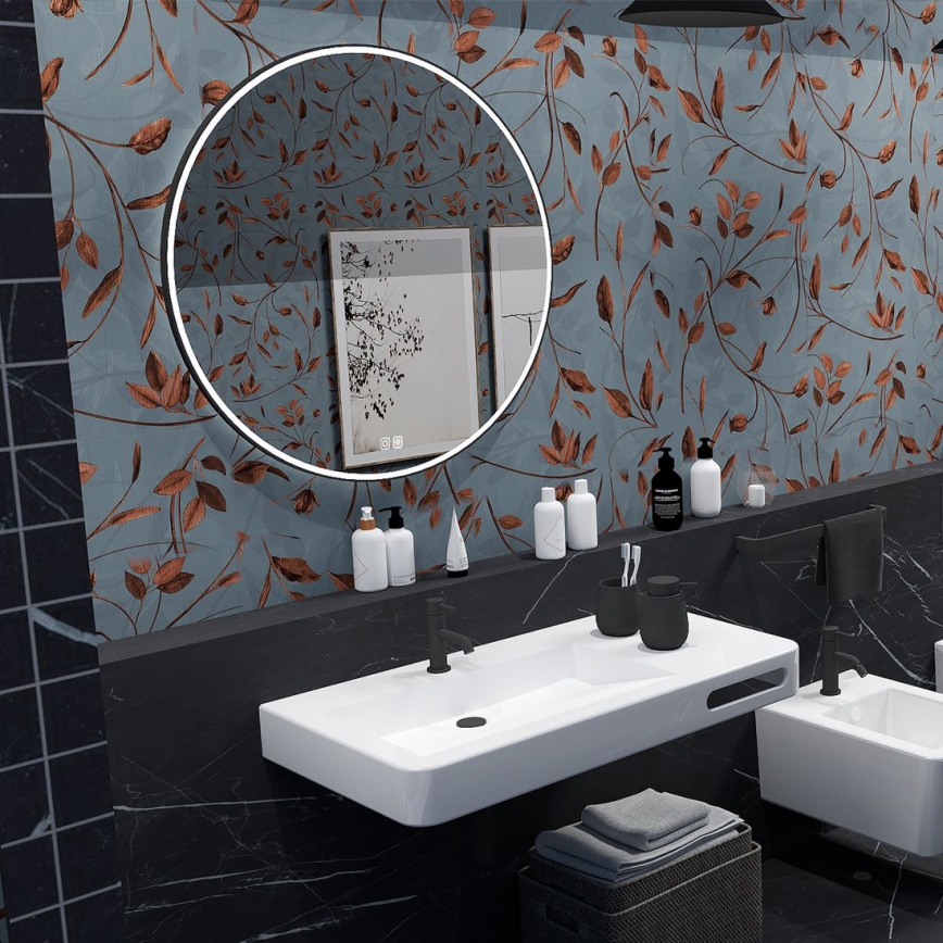 NIMCO ZPC 28001RVX-90 - LED-dimbare achtergrondverlichte badkamerspiegel LED/33W/230V 3000-6500K Ø 70 cm mat zwart IP44