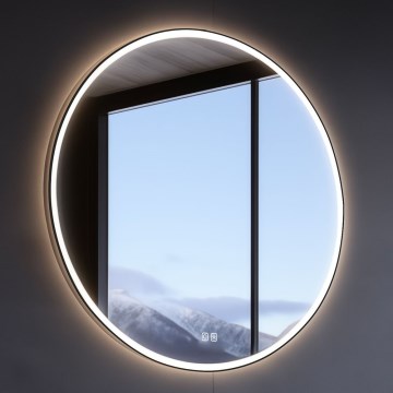 NIMCO ZPC 28001RVX-90 - LED-dimbare achtergrondverlichte badkamerspiegel LED/33W/230V 3000-6500K Ø 70 cm mat zwart IP44