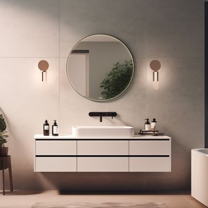 NIMCO ZPC 31002RVX-90 - LED-dimbare verlichte badkamerspiegel LED/26W/230V 3000-6500K Ø 80 cm mat zwart IP44