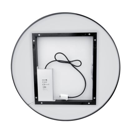 NIMCO ZPC 31002RVX-90 - LED Badkamerspiegel met dimbare verlichting LED/26W/230V 3000-6500K diameter 80 cm mat zwart IP44