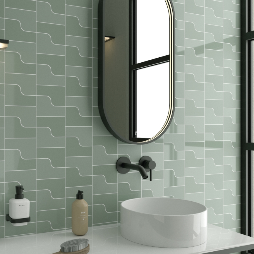 NIMCO ZPC 32002LVX-90 - LED-dimbare achtergrondverlichte badkamerspiegel LED/25W/230V 3000-6500K 80x40 cm mat zwart IP44