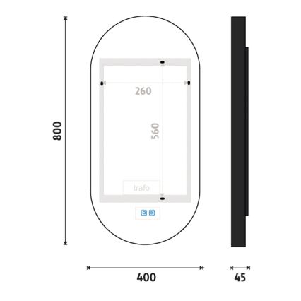 NIMCO ZPC 32002LVX-90 - LED-dimbare achtergrondverlichte badkamerspiegel LED/25W/230V 3000-6500K 80x40 cm mat zwart IP44