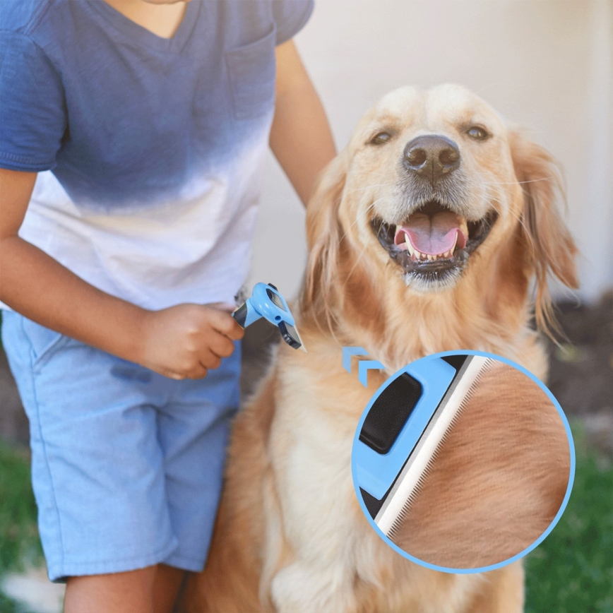Nobleza - Borstel voor honden en katten blauw 10,5 cm