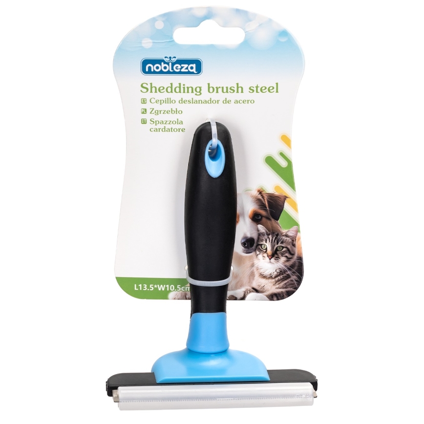 Nobleza - Borstel voor honden en katten blauw 10,5 cm