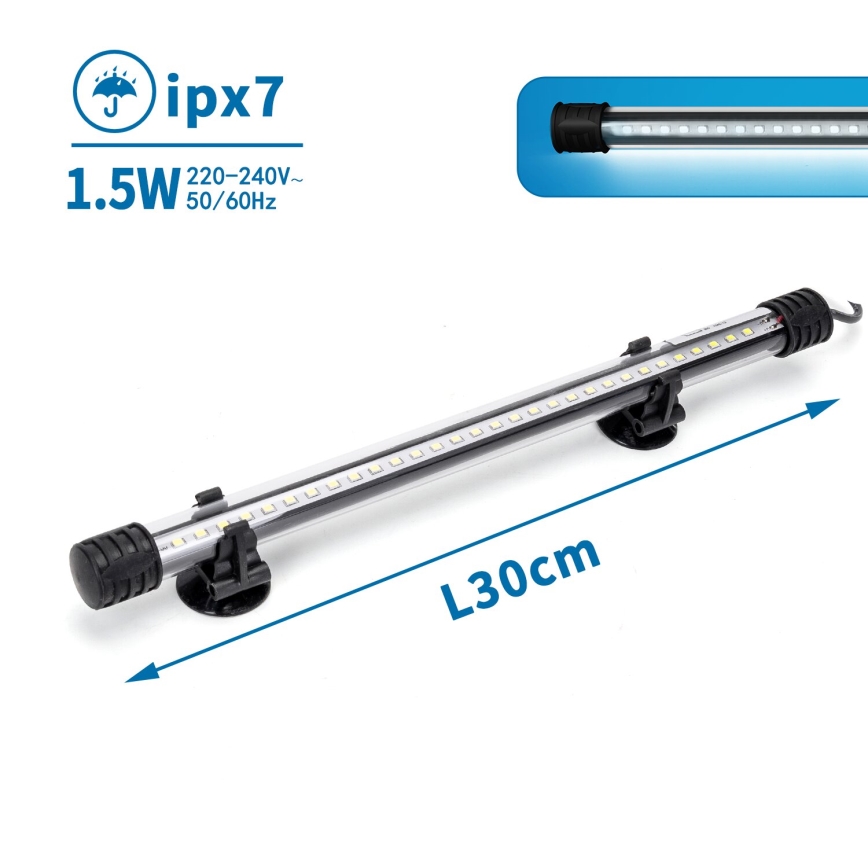 Nobleza - LED Aquariumverlichting LED/1,5W/230V IPX7 30 cm