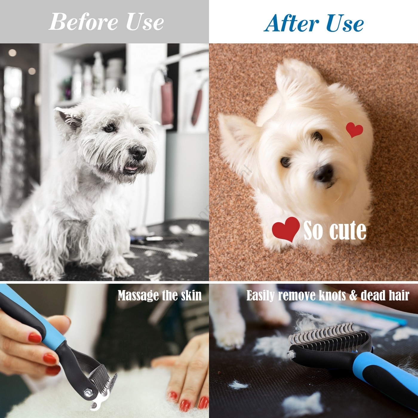 U-Clip Precisie Zelfslijpende High Carbon Steel Bladen Honden Tondeuse Hondentrimsetje Tondeuse Huisdieren Ergonomische Geluidsarme Tondeuse Voor Dieren Hondentondeuse