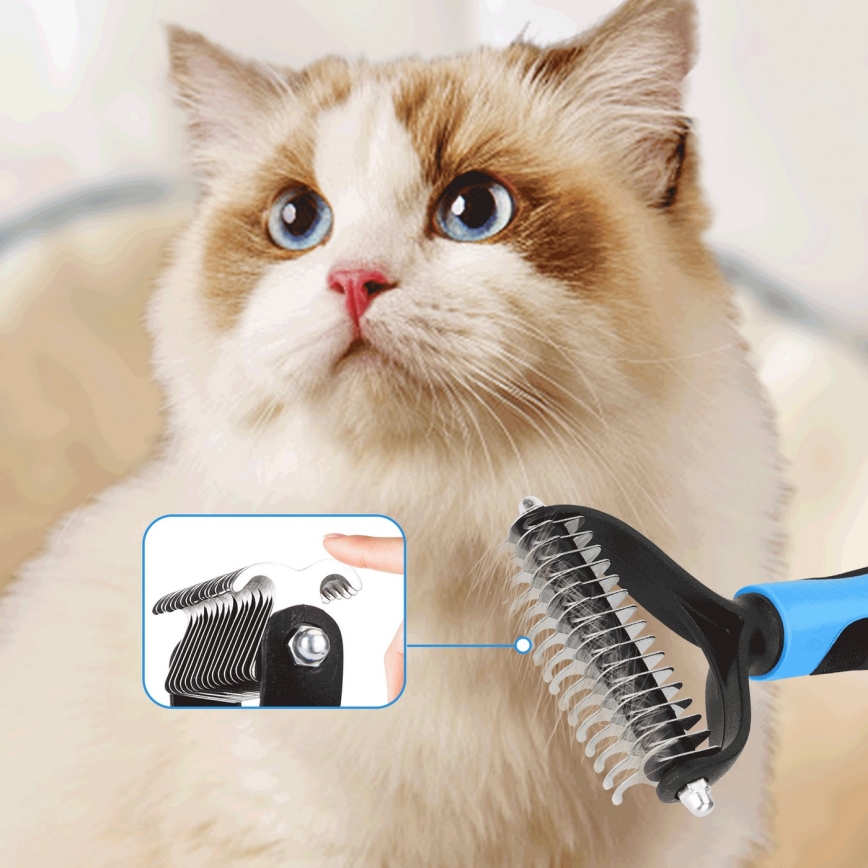 Nobleza - Trimkam voor honden en katten blauw 9 cm