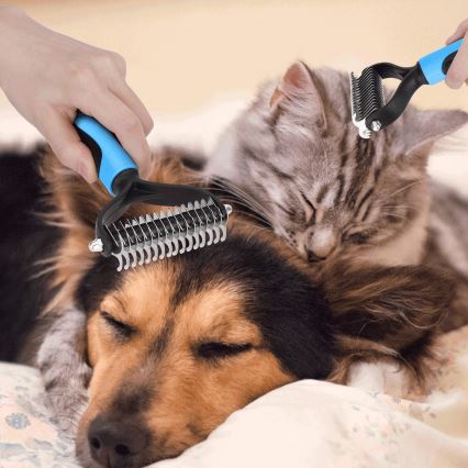 Nobleza - Trimkam voor honden en katten blauw 9 cm