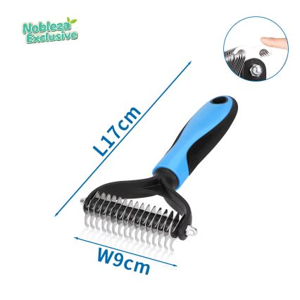Nobleza - Trimkam voor honden en katten blauw 9 cm