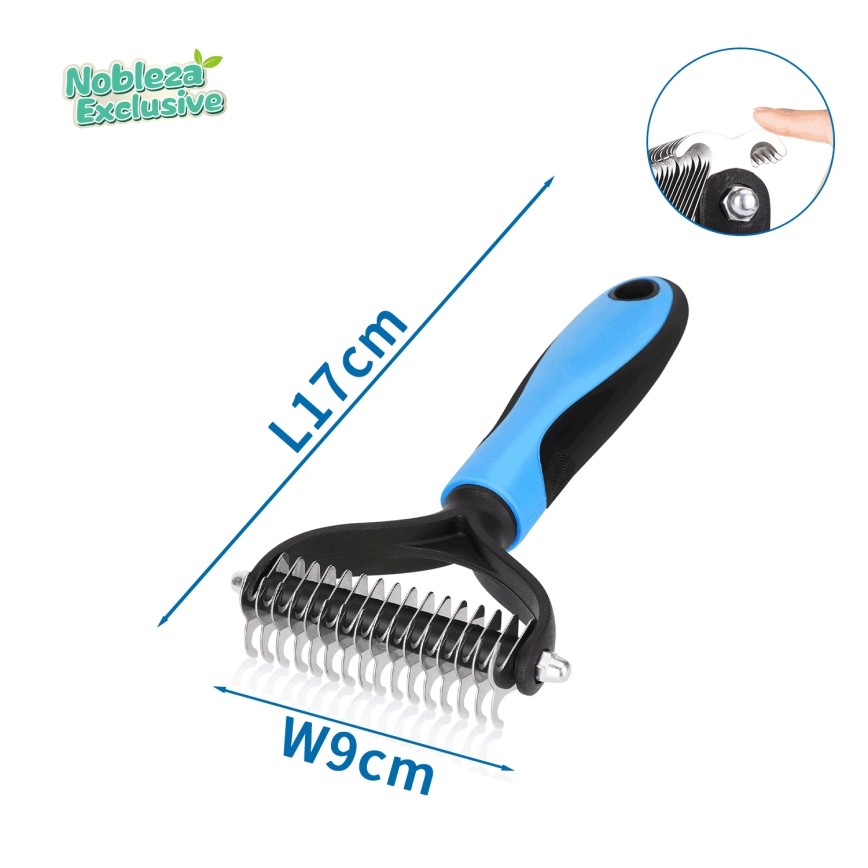 Nobleza - Trimkam voor honden en katten blauw 9 cm