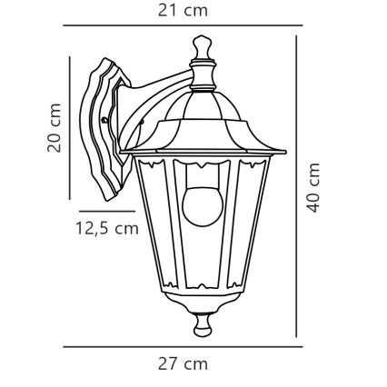 Nordlux - Buiten wandlamp CARDIFF 1xE27/60W/230V IP44