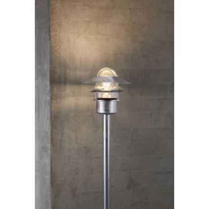 Nordlux - Buitenlamp BLOKHUS 1x E27/60W/230V IP54 zilverkleurig 92 cm