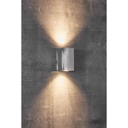 Nordlux - Buitenwandlamp CANTO 2xGU10/28W/230V IP44 zilver