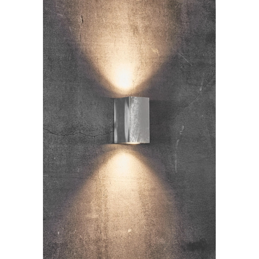 Nordlux - Buitenwandlamp CANTO 2xGU10/28W/230V IP44 zilver