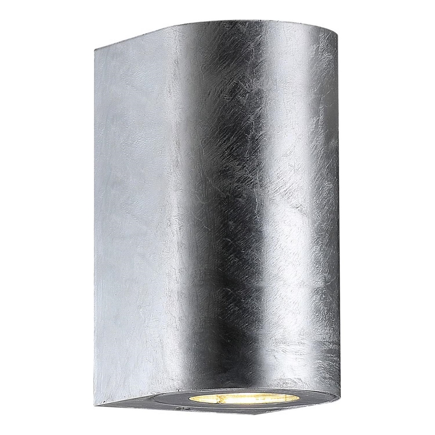 Nordlux - Buitenwandlamp CANTO 2xGU10/28W/230V IP44 zilver
