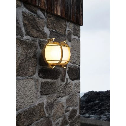 Nordlux - Buitenwandlamp HELFORD 1xE27/12,5W/230V IP64 messing